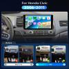 [4+64G] Car Stereo for Honda Civic 2006 2007 2008 2009 2010 2011 Wireless Carplay Android Auto,10.1" Touch Screen Radio, Android/GPS/WiFi/EQ DSP/UI/Bluetooth5.0/SWC/Backup Camera view 2