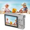 Rechargeable Pocket Camera and 128GB Memory Card Support, 4K Digital Camera 48MP with 8x Zoom and 2 7in LCD Screen, USB Transfer Camera Camera for Beginners (silver) view 3