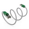 7Ft Cat.6 Shielded Crossover Cable Gray Wire/Green Boot view 1