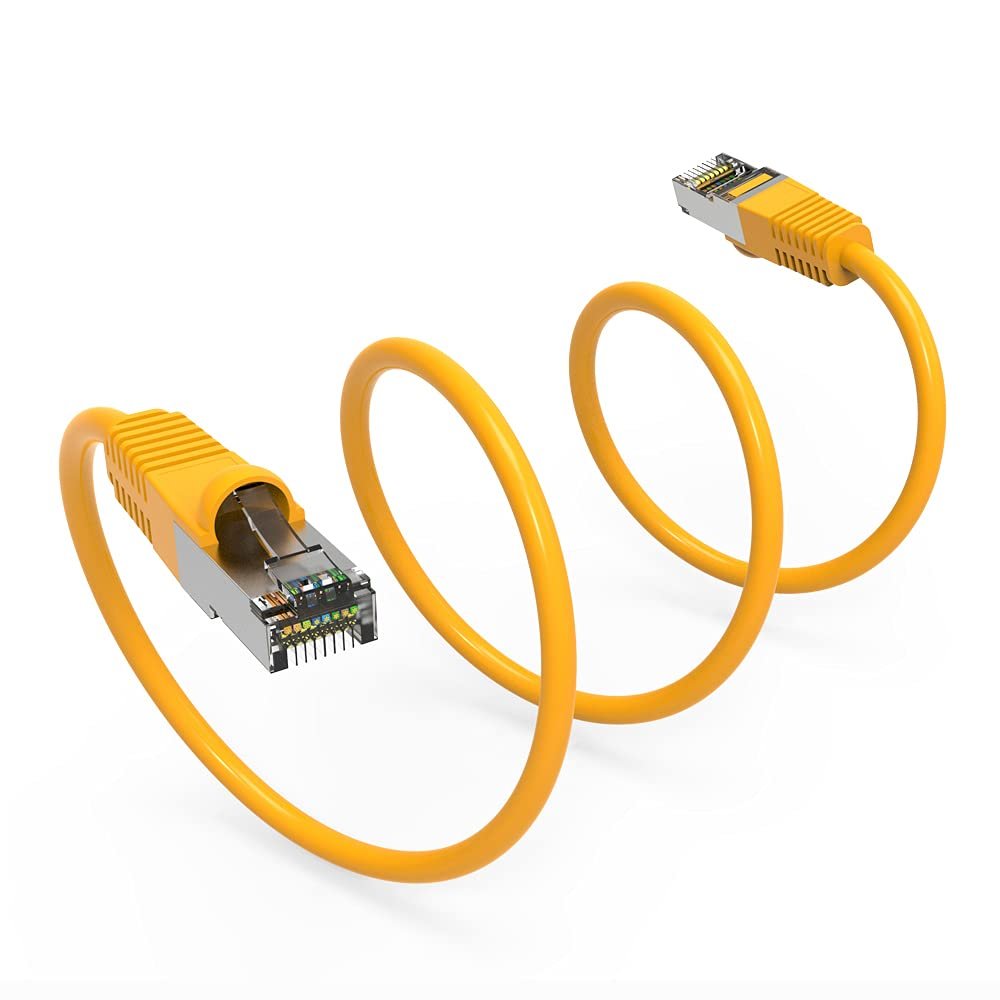 7Ft Cat5E Shielded (FTP) Ethernet Network Booted Cable Yellow