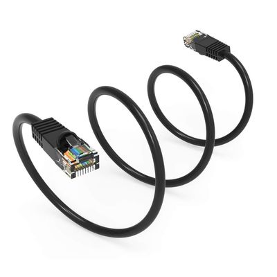 125Ft Cat5E UTP Ethernet Network Booted Cable Black