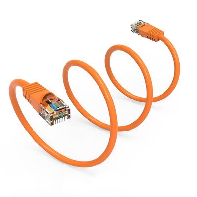 0.5Ft Cat5E UTP Ethernet Network Booted Cable Orange