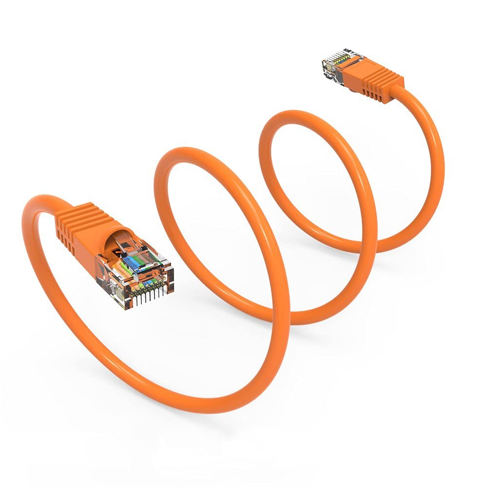 0.5Ft Cat5E UTP Ethernet Network Booted Cable Orange