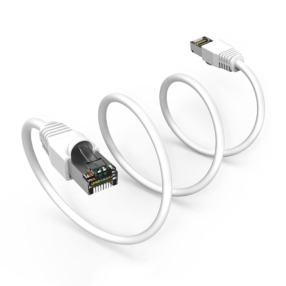 10Ft Cat6A Shielded (SSTP) Ethernet Network Booted Cable White