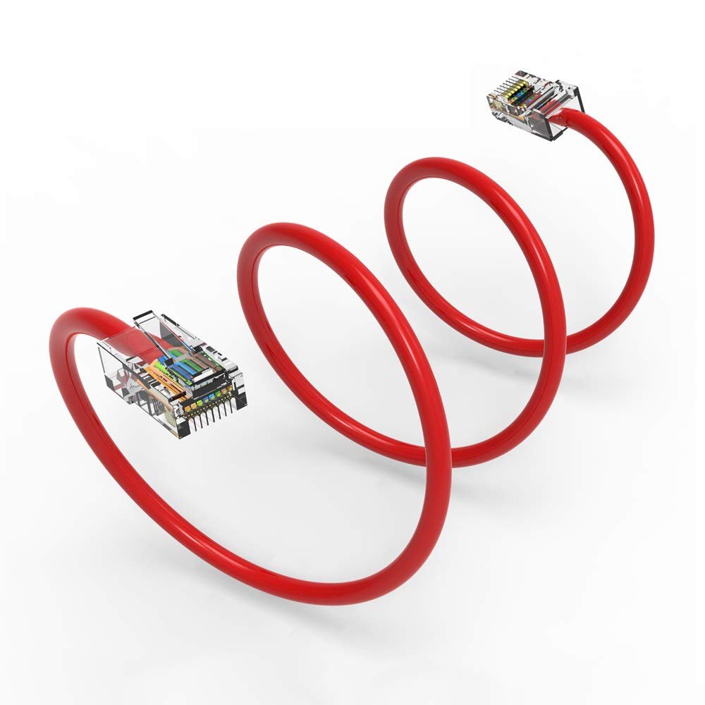 0.5Ft Cat5E UTP Ethernet Network Non Booted Cable Red