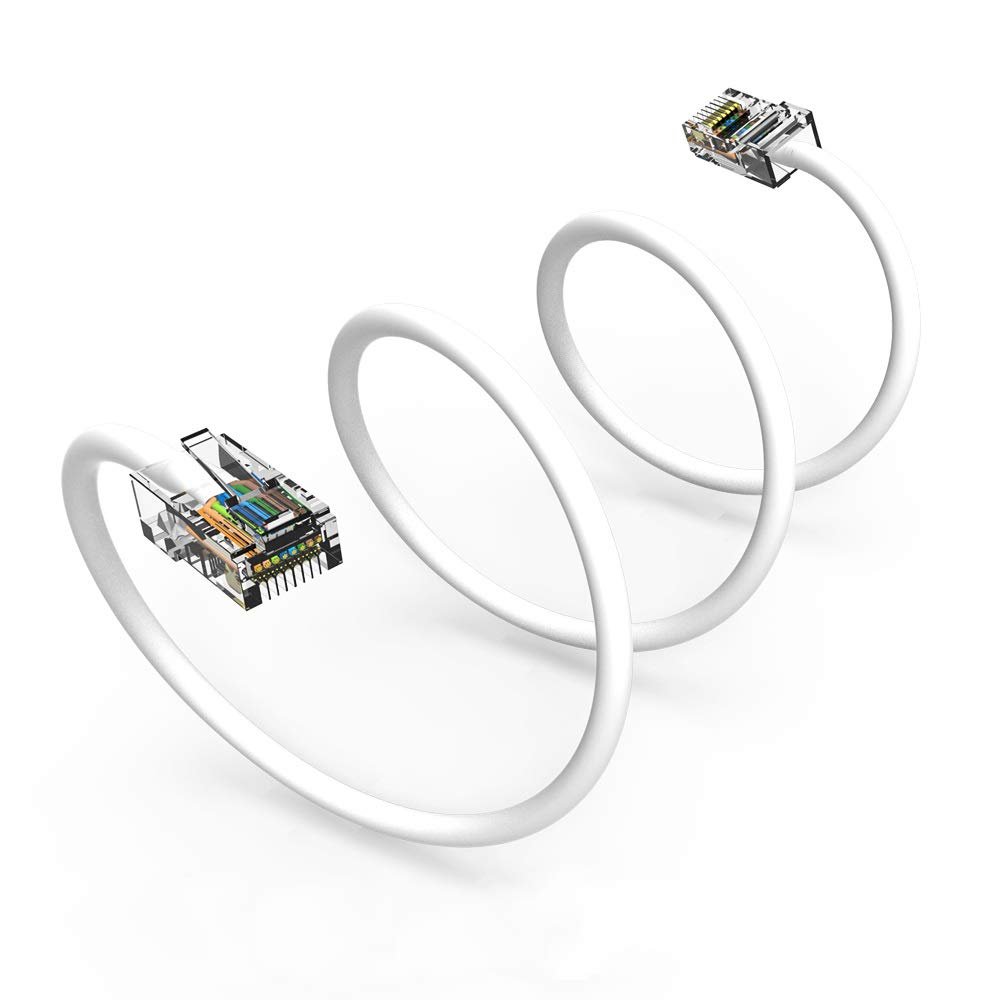 1.5Ft Cat5E UTP Ethernet Network Non Booted Cable White