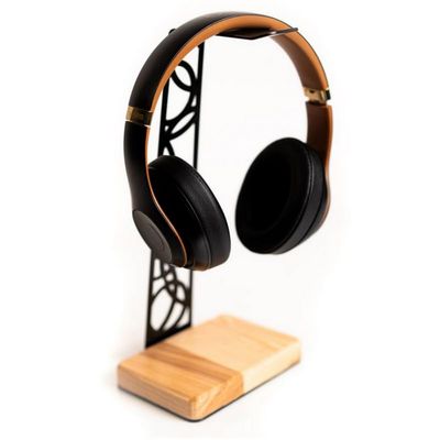EWART WOODS Headphone Stand, Metal Headset Hanger Multi-Functional Gaming accessories, Gamer Earphones Holder, Minimalistic Headphones Organiser for Gamers, Gaming Setup accessories(Circle,Black)