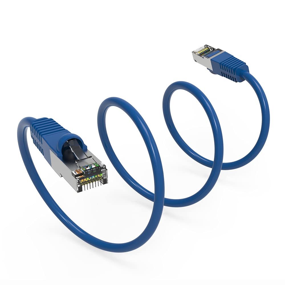 0.5Ft Cat5E Shielded (FTP) Ethernet Network Booted Cable Blue