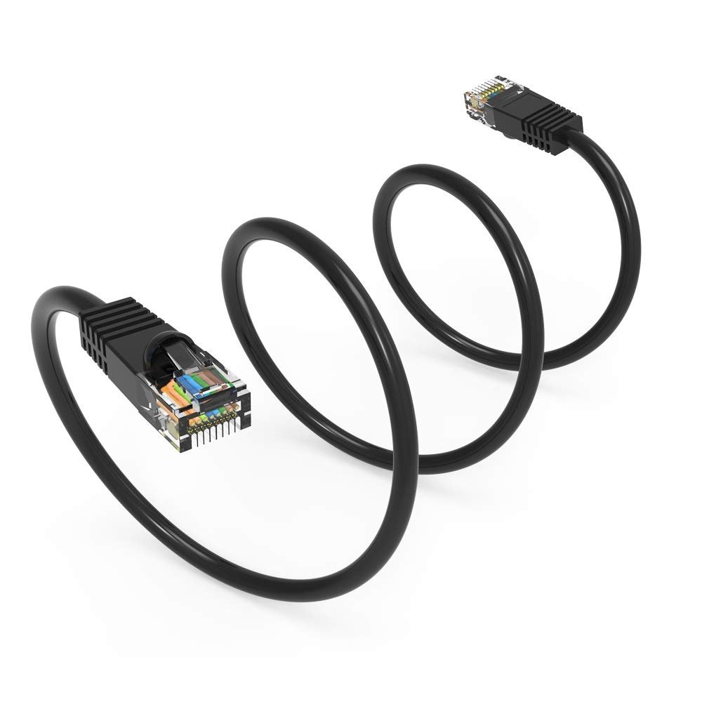 9Ft Cat5E UTP Ethernet Network Booted Cable Black