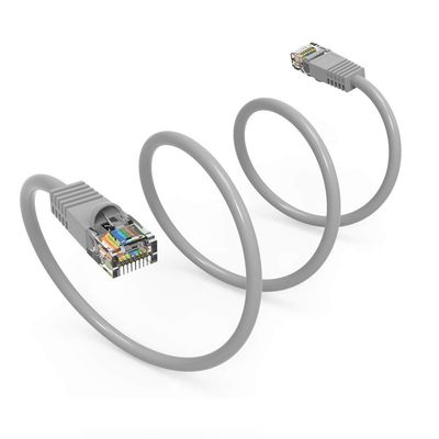100Ft Cat5E UTP Ethernet Network Booted Cable Gray
