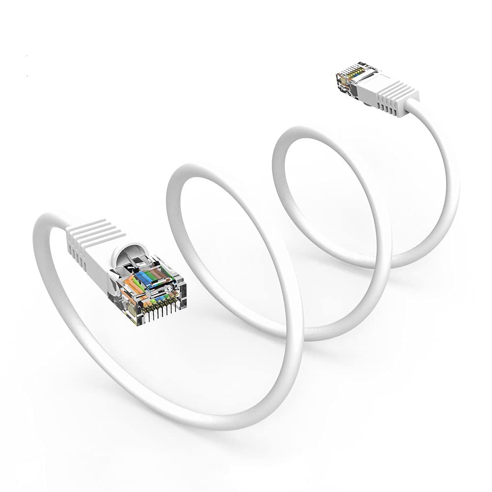 1.5Ft Cat5E UTP Ethernet Network Booted Cable White