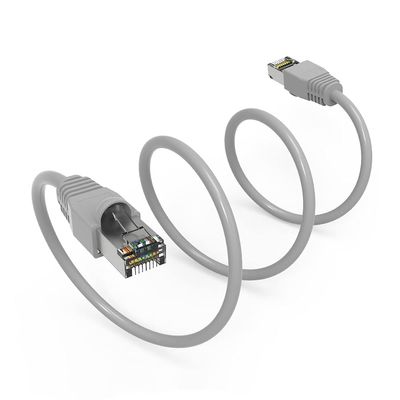 1Ft Cat6A Shielded (SSTP) Ethernet Network Booted Cable Gray