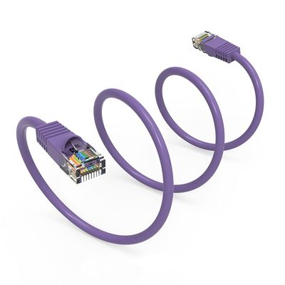 100Ft Cat5E UTP Ethernet Network Booted Cable Purple