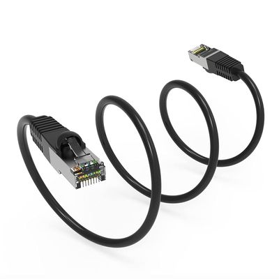 6Ft Cat5E Shielded (FTP) Ethernet Network Booted Cable Black