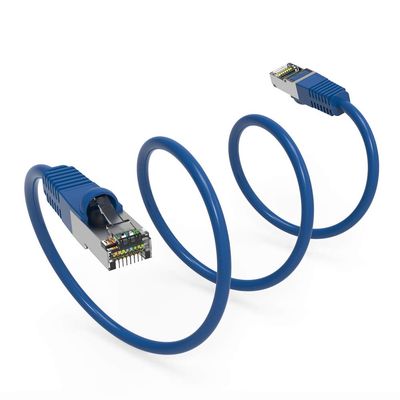 4Ft Cat7 Shielded (SSTP) 600MHz Ethernet Network Booted Cable Blue