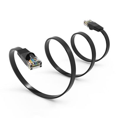 10Ft Cat6 Flat Ethernet Network Cable Black