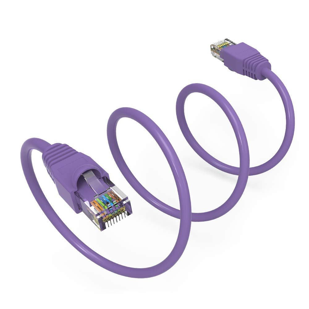 100Ft Cat6A UTP Ethernet Network Booted Cable Purple