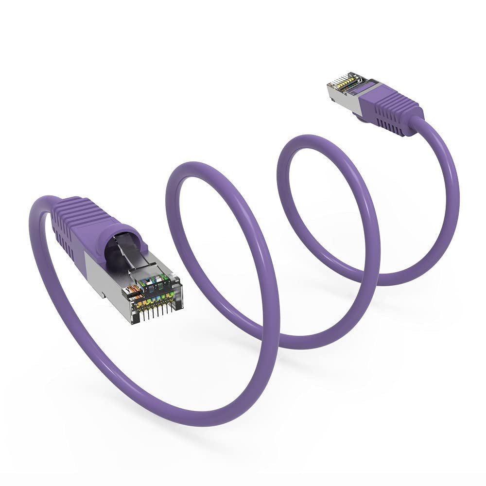 35Ft Cat5E Shielded (FTP) Ethernet Network Booted Cable Purple