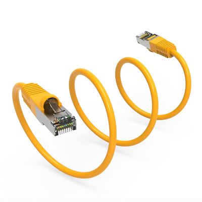 0.5Ft Cat6 Shielded (SSTP) Ethernet Network Booted Cable Yellow