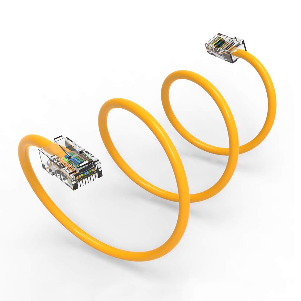 10Ft Cat5E UTP Ethernet Network Non Booted Cable Yellow