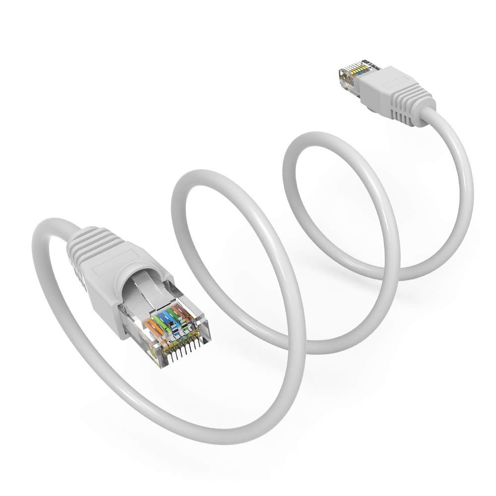 50Ft Cat6A UTP Ethernet Network Booted Cable White