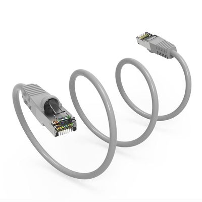 0.5Ft Cat5E Shielded (FTP) Ethernet Network Booted Cable Gray