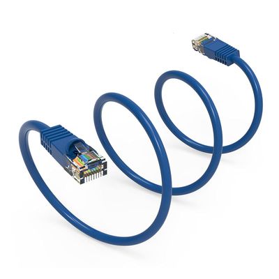100Ft Cat5E UTP Ethernet Network Booted Cable Blue