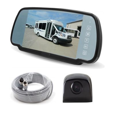 Rosco Vision STSK4750B MOR-Vision 7" LCD Rearview Mirror Monitor Backup Camera Kit Mirror/Monitor Combo with Wide-Angle Color Camera for Commercial Trucks, Buses & Vans