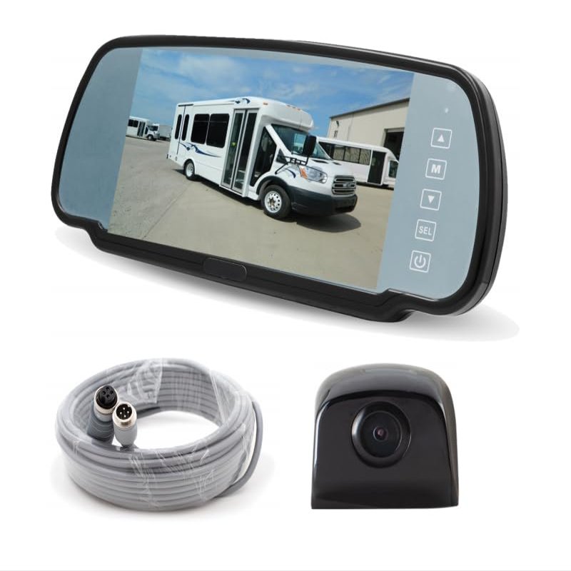 Rosco Vision STSK4750B MOR-Vision 7" LCD Rearview Mirror Monitor Backup Camera Kit Mirror/Monitor Combo with Wide-Angle Color Camera for Commercial Trucks, Buses & Vans