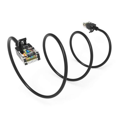 0.5Ft Cat6A UTP Slim Ethernet Network Booted Cable 28AWG Black