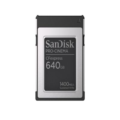 SanDisk 640GB PRO-Cinema CFexpress Type B - Up to 1700MB/s Read Speeds, 8K Video Capture, CFexpress Type B Card - SDCFEC-640G-GN4NN