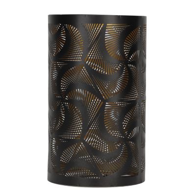 Gavigain Small Lamp Shade, Hollow Carved Lampshade, Barrel Metal Lampshade with Pattern of Windmill, Detachable Hollow Lampshade for E27 E26 Lamp Holder