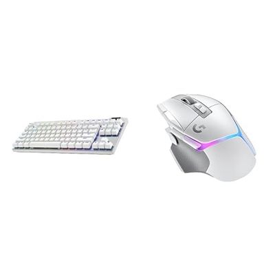 Logitech G Pro X TKL Lightspeed Wireless Gaming Keyboard (Tactile) + G502 X Plus Lightspeed Wireless Gaming Mouse Bundle - White