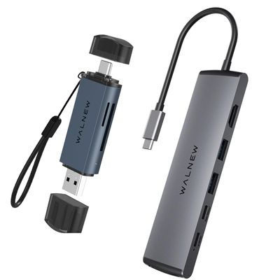1pc 7 in 1 USB-C Hub & 1pc SD Card Reader