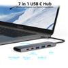 1pc 7 in 1 USB-C Hub & 1pc SD Card Reader view 2