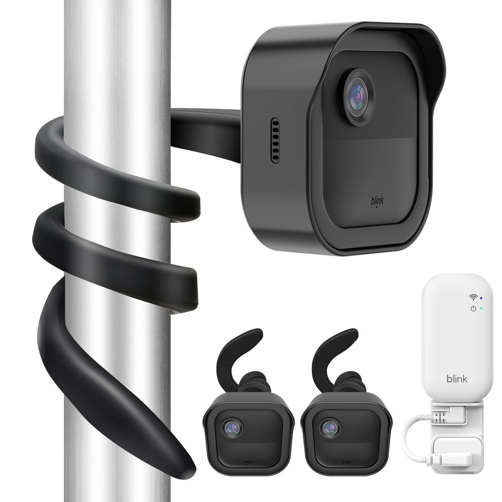 Gresur All-New Flexible Twist Mount Compatible with Blink Outdoor (4th &3rd Gen), Weather Proof Protective Housing for Blink Camera System (Black, 2Pack)