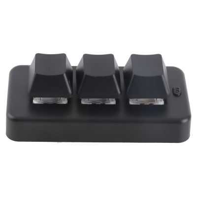 PenRux 3 Key Keypad, Ergonomic RGB Backlit One Handed Gaming Keypad USB Interface Mini Mechanical Programmable Macro Keypad for Computer OSU Office Work, Plug and Play (Black)