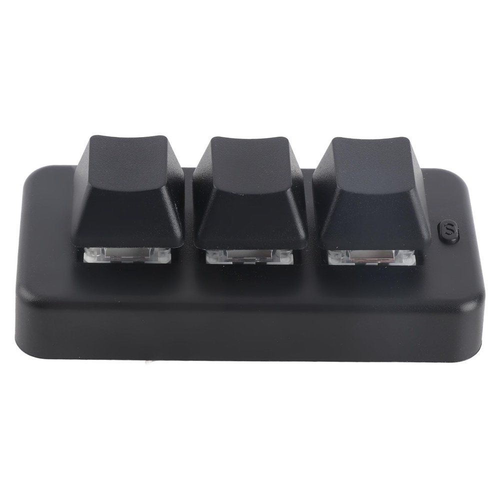 PenRux 3 Key Keypad, Ergonomic RGB Backlit One Handed Gaming Keypad USB Interface Mini Mechanical Programmable Macro Keypad for Computer OSU Office Work, Plug and Play (Black)