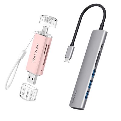 1pc 7-in-1 USB C Hub & 1pc SD Card Reader