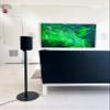 ynVISION.DESIGN Fixed Height Floor Stands Compatible with Sonos Era 100, Era 300 Speakers Pair - Surround Sound Speaker Stands with Built-In Cable Management, Sleek and Secure, 28.2 inches tall, Black view 4