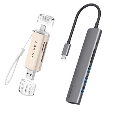 1pc 7-in-1 USB C Hub & 1pc SD Card Reader