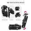 Andoer Multi-functional Clamp Bicycle Handlebar Adapter Mount Ball Mount Clamp Dual 360 Ballhead 1.5kg/3.3lbs Load Bearing Aluminum Alloy with 1/4 Screw 3/8 Thread Hole For amera Monitor Tripod view 3