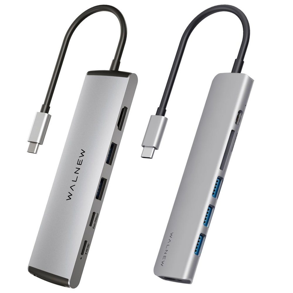 1pc 4-in-1 USB C to Ethernet Adapter & 1pc 7 in 1 USB-C Hub