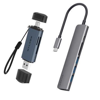 1pc 7-in-1 USB C Hub & 1pc SD Card Reader
