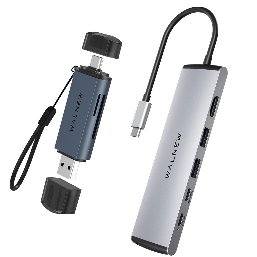 1pc 7 in 1 USB-C Hub & 1pc SD Card Reader