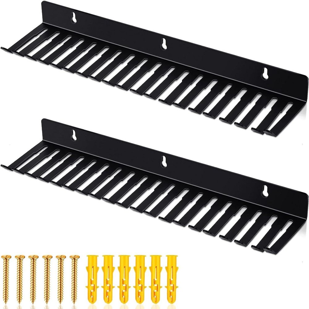 2 Pack 19 Slots Wall mountable Cable Hanger and Organizer,Cable Holder,Cable Organizer Studio Storage,Slots Width from 5.5 to 9.5mm for Cord Management Rack