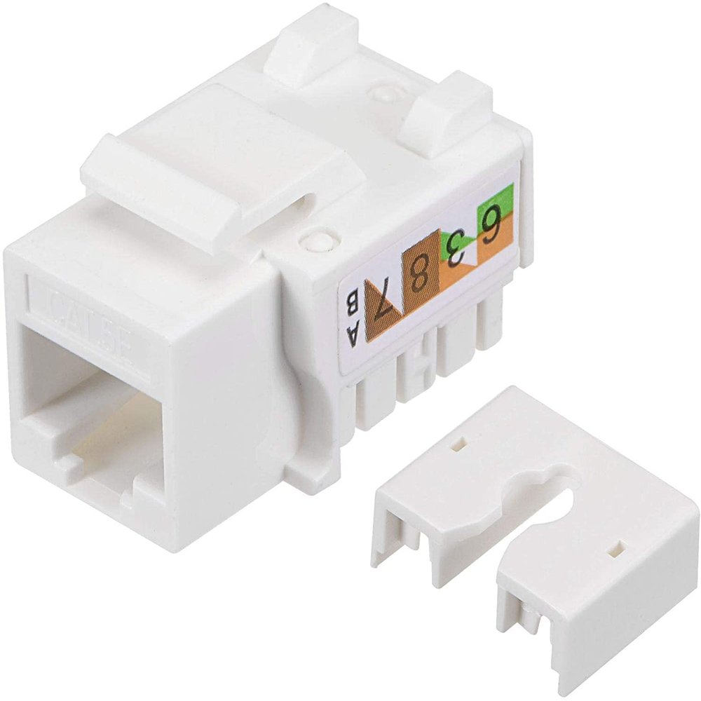 XYWHPGV CAT5e Network Information Module Connector Jack Insert Adapter White(f06d5 aceeb 2dbb2 764dc 1813a 1ff60