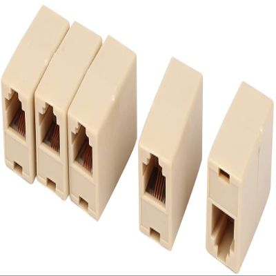 XYWHPGV Plastic RJ11 6P4C Cable Connector for Landline Telephone 5 Pieces, Beige(5631a d8bd8 f27f8 005f4 007f1 6477d