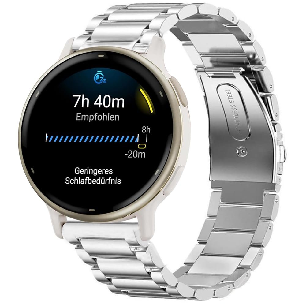 Compatible for Garmin vivoactive 5 Band, Lamshaw 20mm Quick Release Stainless Steel Metal Replacement Straps Compatible with Garmin vvoactive 5/Approach S12/Approach S40/Approach S42/D2 Air/D2 Air
