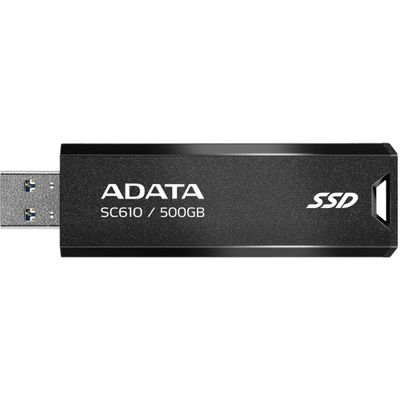 ADATA SSD External 500GB SC610 Read Speed 550MB/s USB 3.2 Gen 2 USB-A SC610-500G-CBK/RD